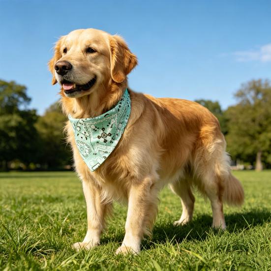 Dog Bandana Collar, Paisley Pattern Dog Bandana with D-Ring, No-Tie Adjustable Stylish Bandana Collar for Small Medium Large Dogs