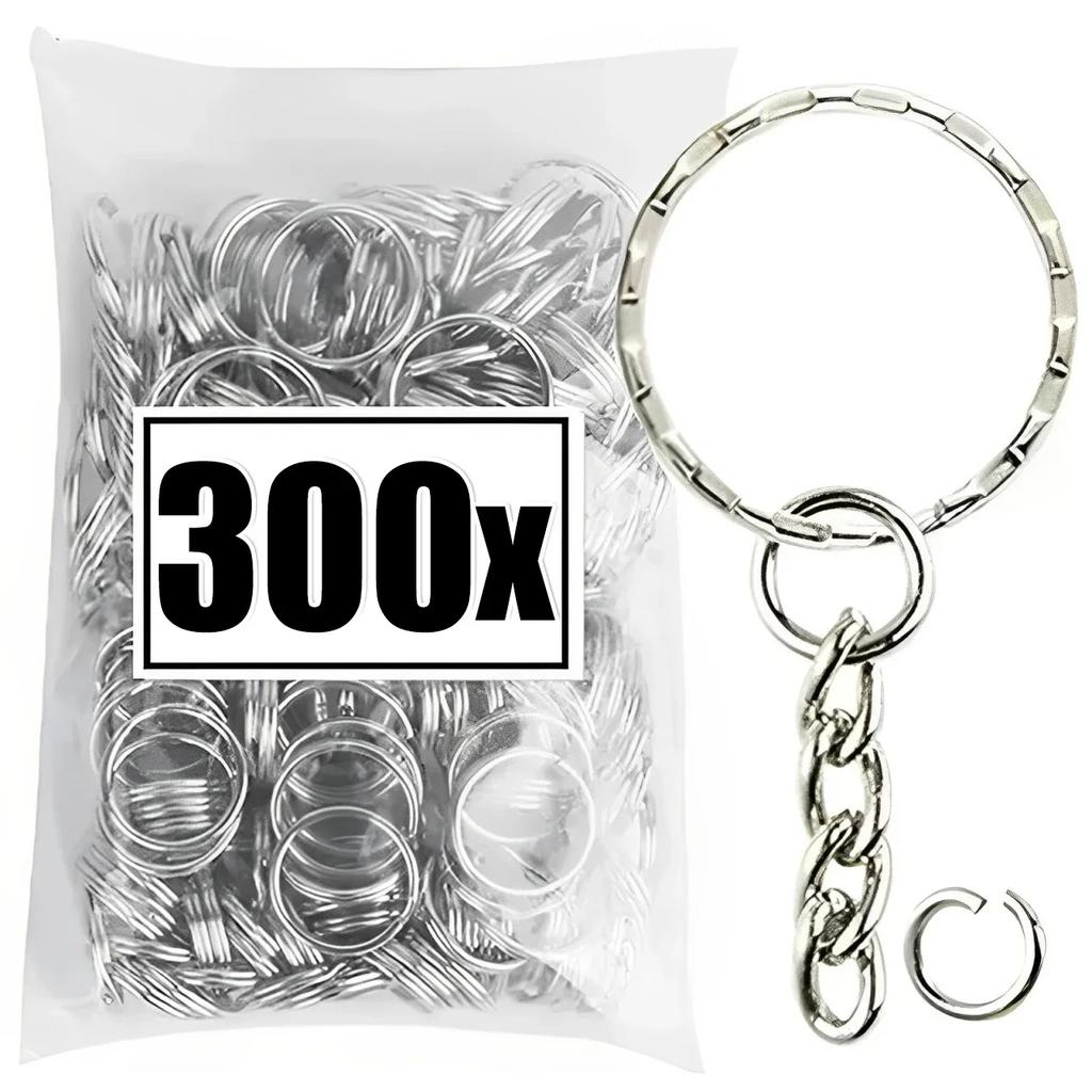 50/500pcs Metal Blank Keyring Keychain Split Rings Keyfob Keyrings Lobster Clasp Keychain Key Pendant Ring Stainless Steel Rings
