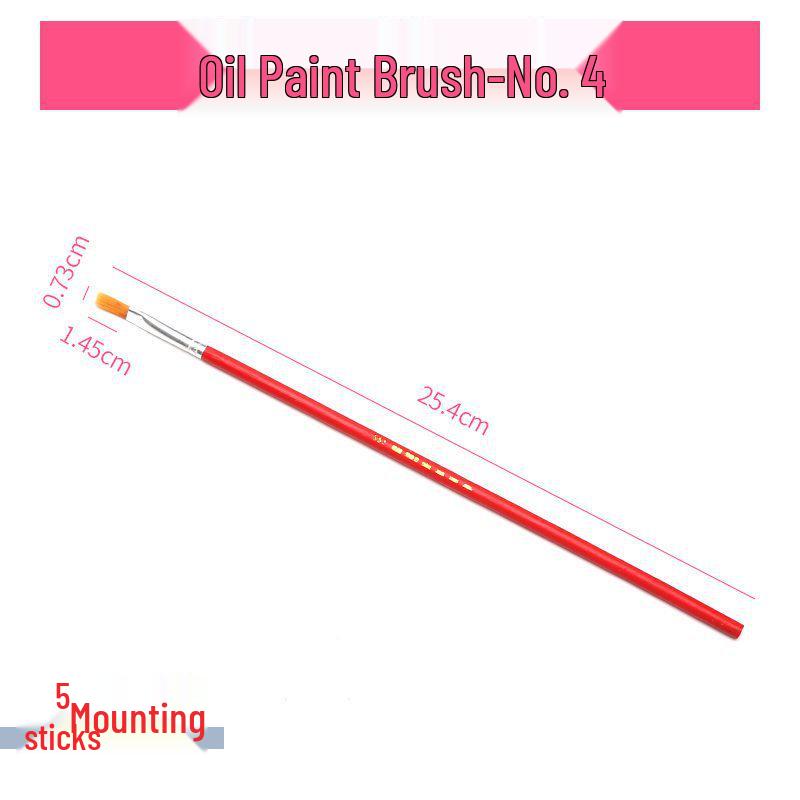 Small Flat Head Nylon Hair Paintbrush for Touch-Ups: Industrial & Art Use.