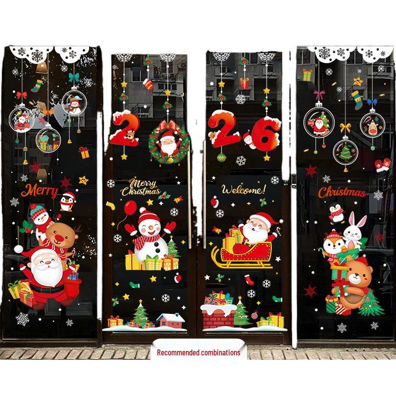 Santa Claus Christmas Window Clings - Tree, Door Stickers & Ornament Decor