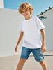 180g Pure Cotton Unisex Parent-Child T-Shirt with Printed Logo - Kids' Short Sleeve Tee