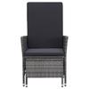 vidaXL 2-tlg. Garten-Lounge-Set mit Kissen Poly Rattan Grau