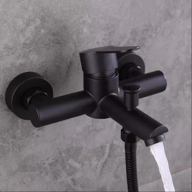 Bathroom Shower Faucet Set 304 Stainless Steel Bathtub Faucet Into The Wall Bathroom Dual Mixed Water Valve Hot and Cold Faucet
