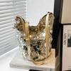 Chic Sequin Tote Bag For Women 2024 Trendy Korean Style Large Capacity Shoulder Bag