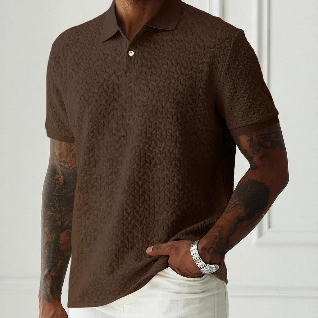 Men Short Sleeve Polo Shirt Knit Casual Athletic Fit Lightweight Soft Fabric Classic Collar Design
