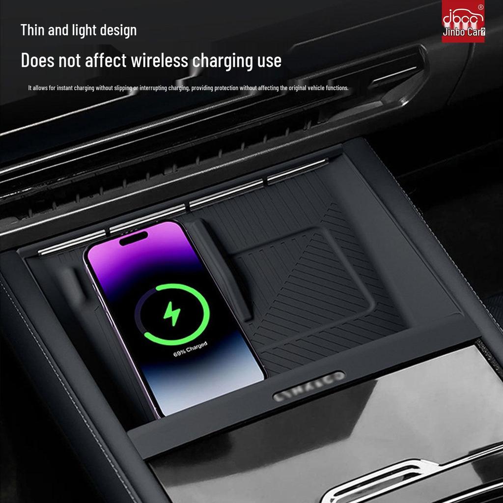 Silicone Anti-slip Wireless Charging Pad for 26 Lynk & Co 08 Models (Center Console Phone Accessory)