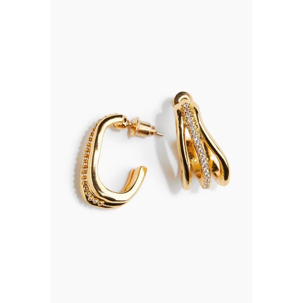 Gold-plated ring earrings, gold color 1263704001