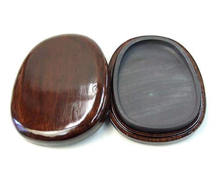 Duanxi Shinkengjai Rock Pond Inkstone 5 Inches Inkstone Egg-shaped