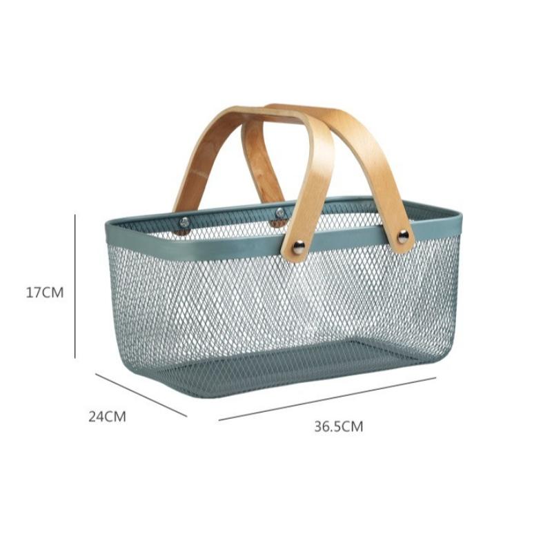 Nordic Storage Basket Bathroom Storage Baskets Kitchen Vegetable Organize Basket with Handle Home Organization Accessories