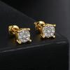 6mm Round Stud Earrings For Men Women AAA+ Cubic Zirconia Gold Color Ear  Piercing Hip Hop Rock Jewelry Dropshipping OHE173