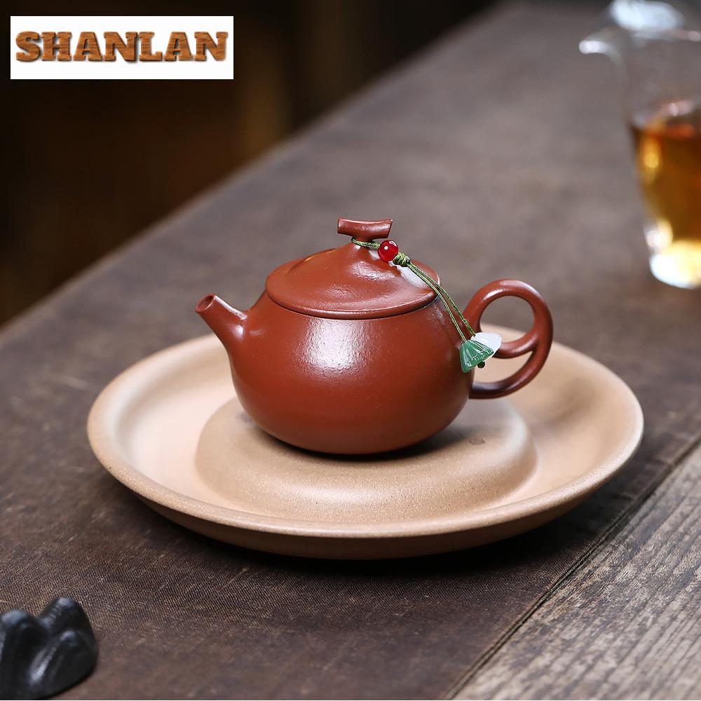 130ml Creative Yixing Purple Clay Teapots Handmade Eggplant Pot Raw Ore Zhu Mud Kettle With Infuser Zisha Tea Set Cha Supplies