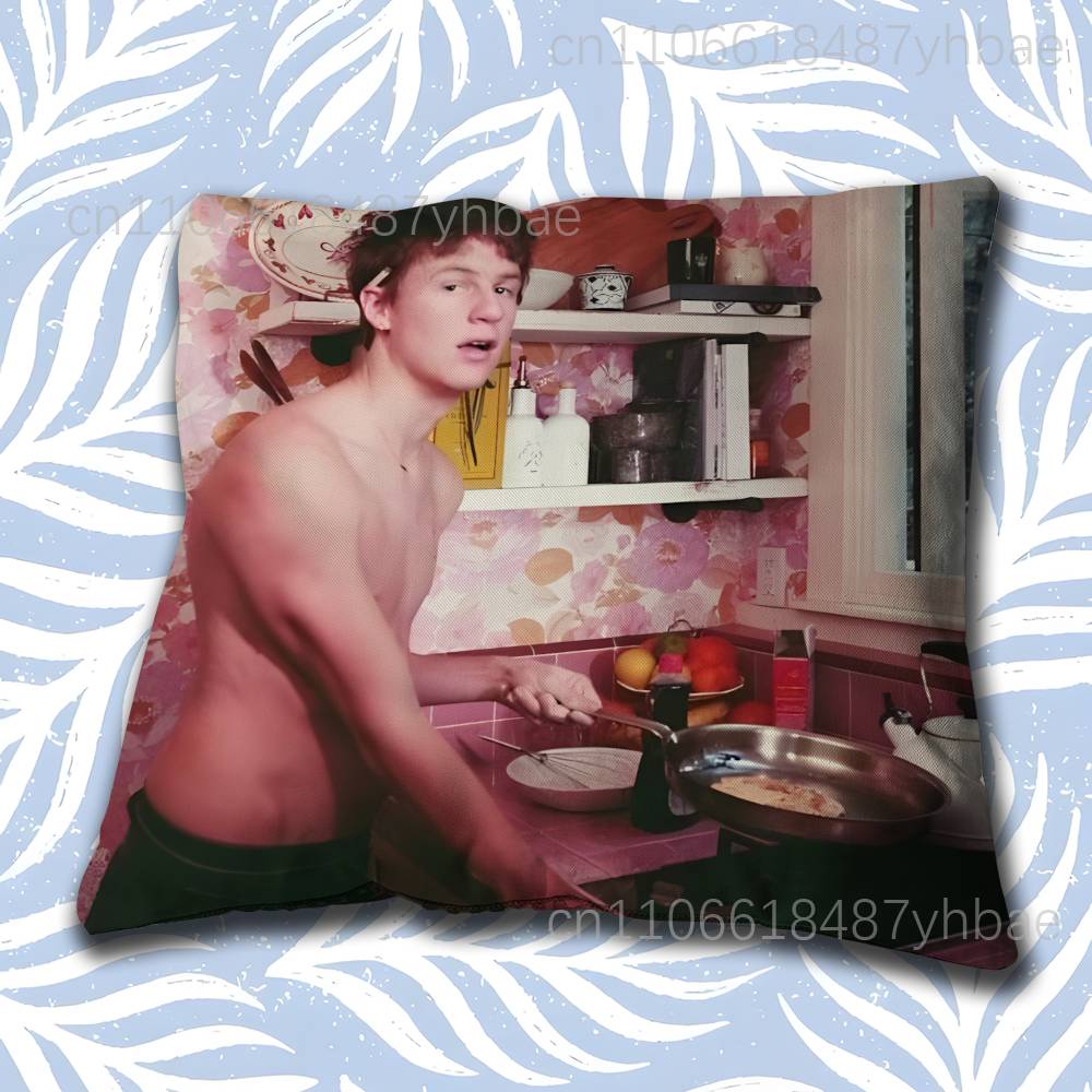 M-Malcolm Todd Sweet Boy Pillow Case Short Plush Sofa Decorative Gift Home Double-Sided Printing Cushio Peach skin 18*18(CM)-1Pcs