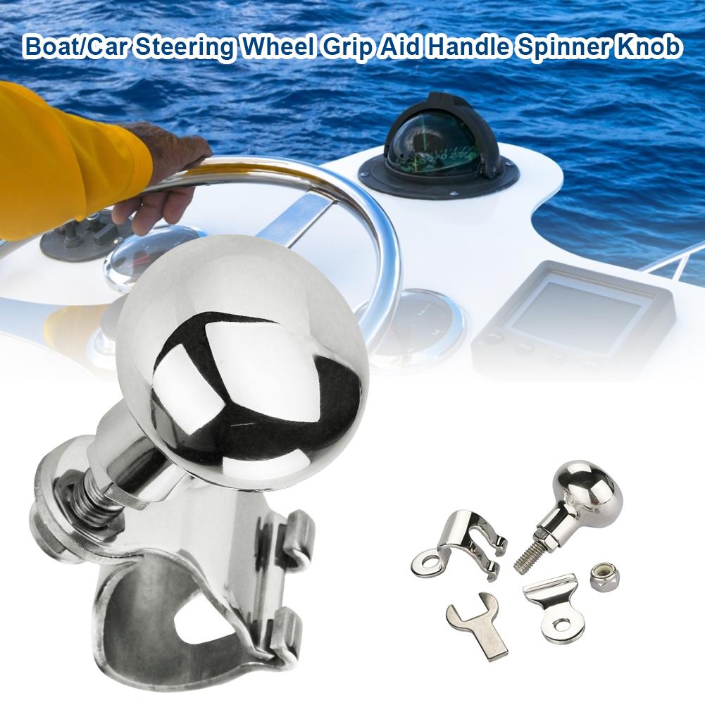 

Нержавеющий поворотный руль с вращающейся ручкой, вращающейся на 360 градусов, металлический подшипник, ручка управления, шарообразная лодка, аксессуары серебряный