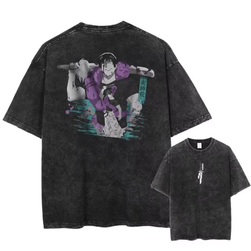 2026 Summer Fushiguro Toji Printed T Shirt Anime Jujutsu Kaisen Tshirt Men Women Casual Loose Tshirts Washed Cotton Tee Male