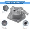 Engine Oil Cooler Kit Compatible for Honda Civic HR-V, Durable Aluminum Alloy Silver Tone Transmission Oil Cooler with O-rings Seal
