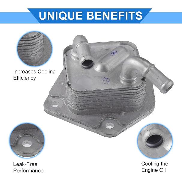 Engine Oil Cooler Kit Compatible for Honda Civic HR-V, Durable Aluminum Alloy Silver Tone Transmission Oil Cooler with O-rings Seal
