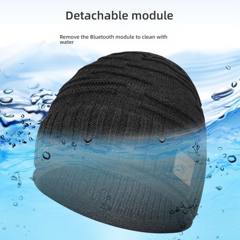 Wireless Bluetooth Beanie Hat, Waterproof Stereo Headphones Hat, 20M Transmission Range, 4 Hours Battery Life, Winter Warm Accessory
