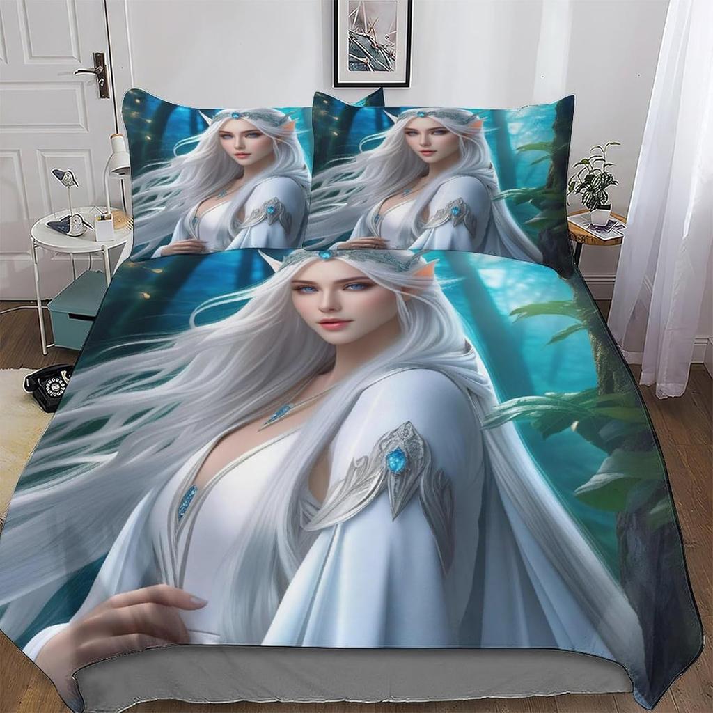 Beautiful Elf Printed Duvet Cover Set For Boys Girls Kids Teens Bedding Soft Microfiber Bedspread Quilt Covers With Pillowcases