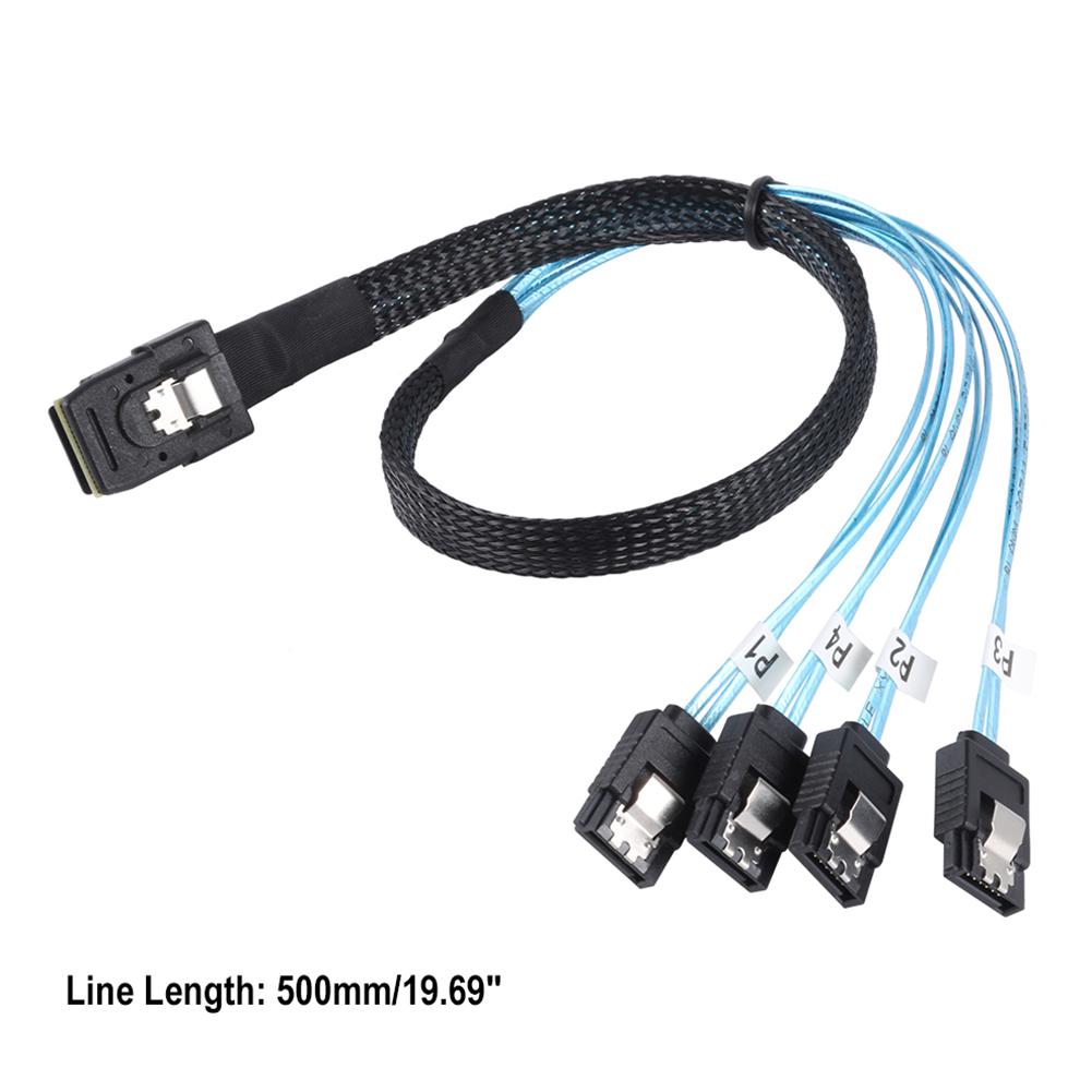 Mini Splitter Cables 36-Pin To 4 SATA 7-Pin SAS SFF-8087 Internal Hard Drive for Households Computer Safety Parts