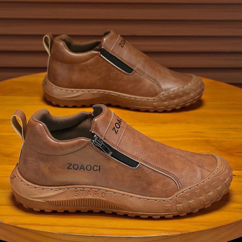 

Мужские туфли с одной педалью, новые, дышащие, для работы на стройплощадке, нескользящие, износостойкие, кожаные, для спорта и отдыха, для работы на доске 39