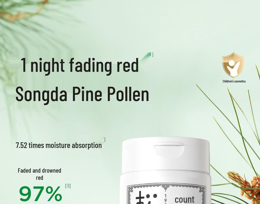 Songda Pine Pollen Prickly Heat Powder for Babies, 52g – Natural Talcum Baby Skincare, Non-Corn Starch.