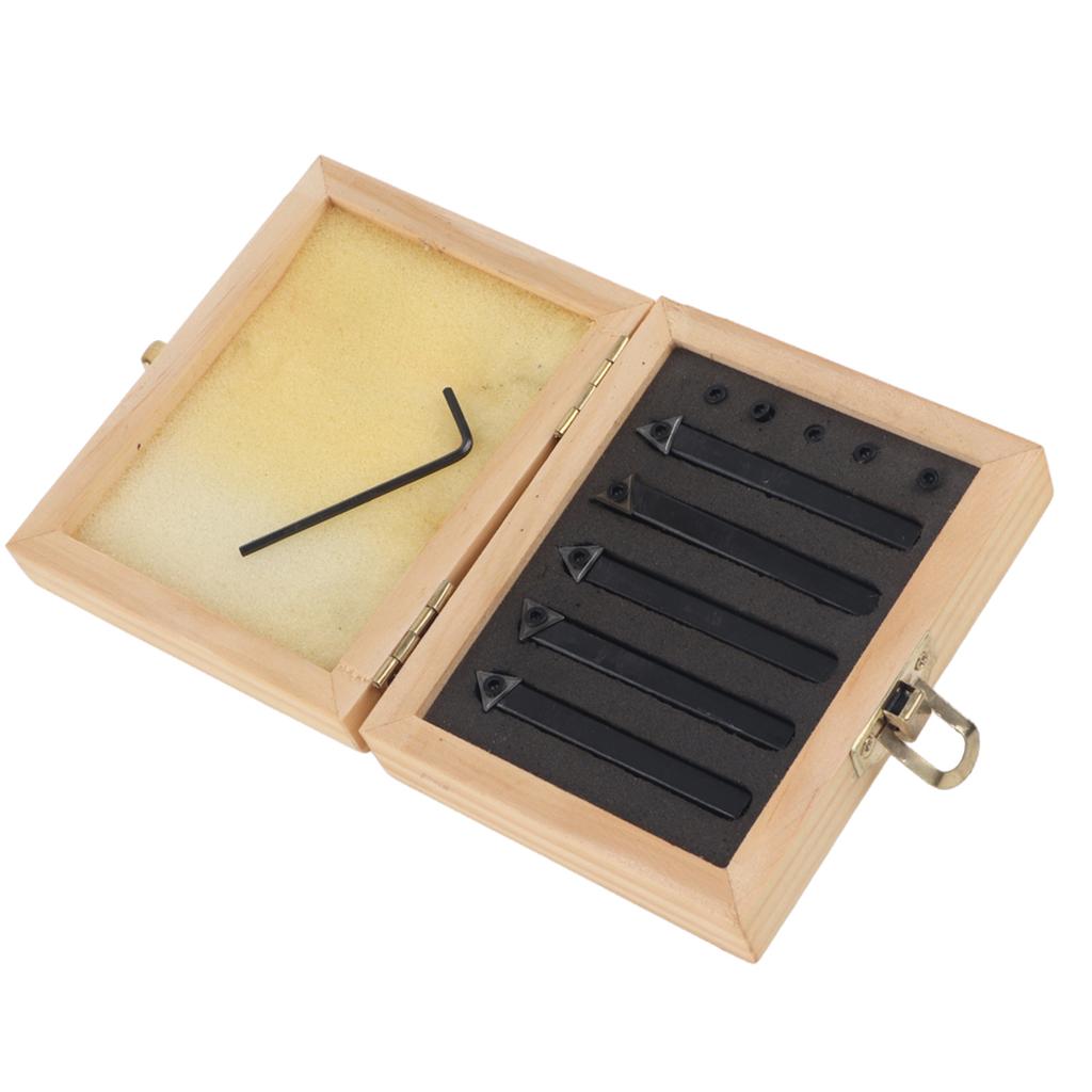5Pcs 14in Indexable Turning Tool Set Cemented Carbide Machining Lathes Cutting Facing Tools