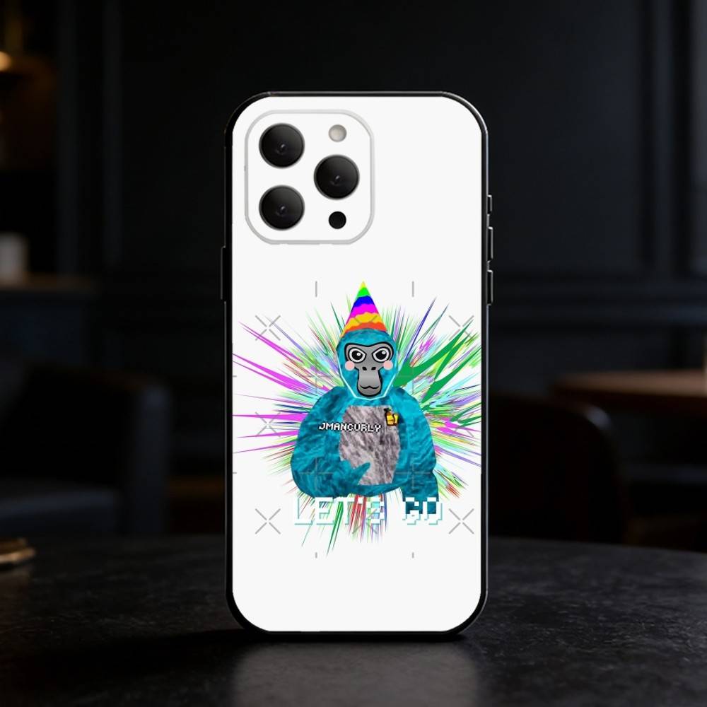 M-Monkey G-Gorilla TagS  Phone Case Silicone Black Soft For IPhone 17,16,15,14,13,12,11,SE,Plus Pro Max