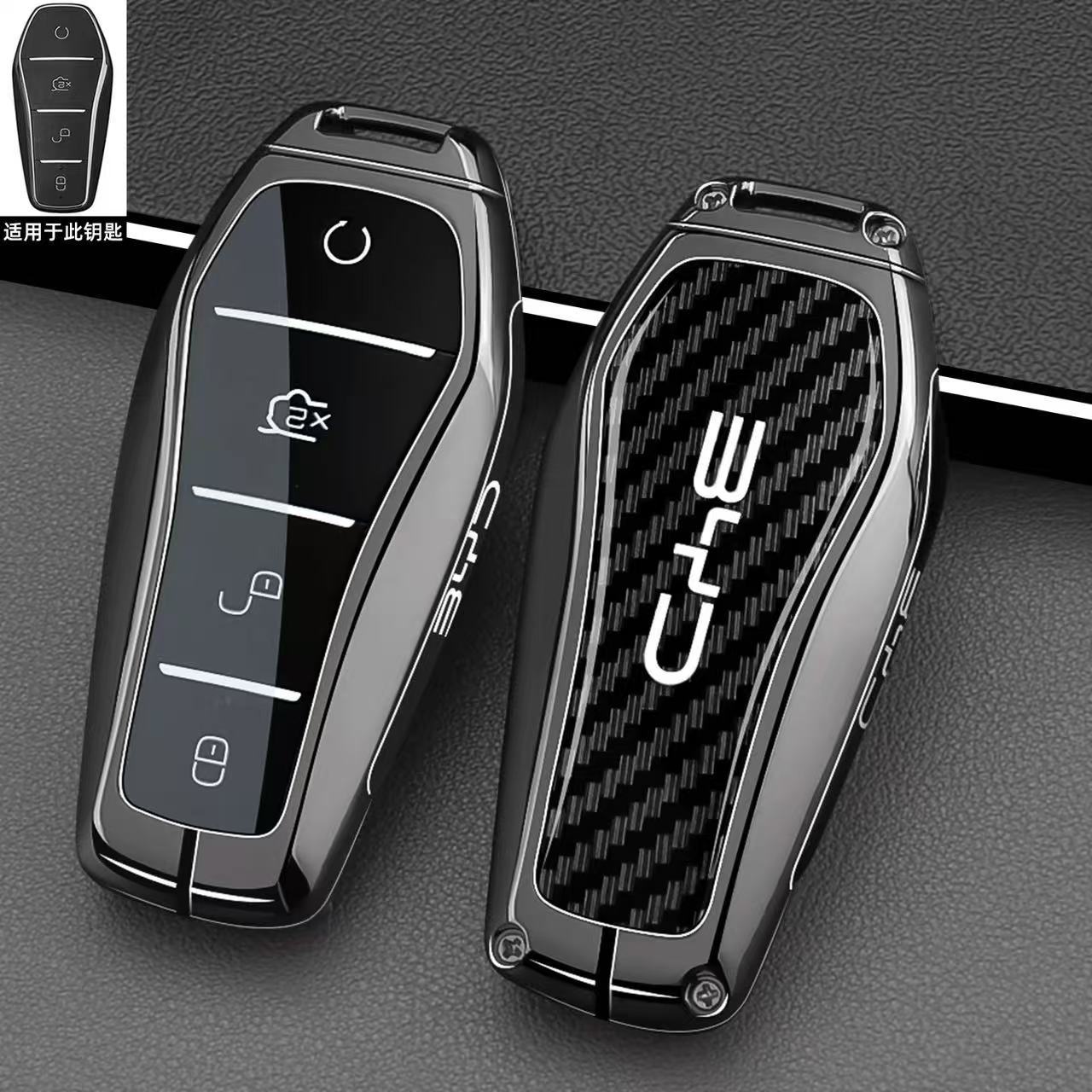 

Car Zinc Alloy Tpu Smart Key Case Holder Cover Chain For Byd Song Plus Atto 3 Han Ev Tang Dm Qin Seal Dolphin Yuan Accessories