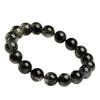Hongchu Crystal Natural Smooth Black Rutilated Quartz Bead Bracelet Black Rutilated Quartz Smooth Bead Bracelet