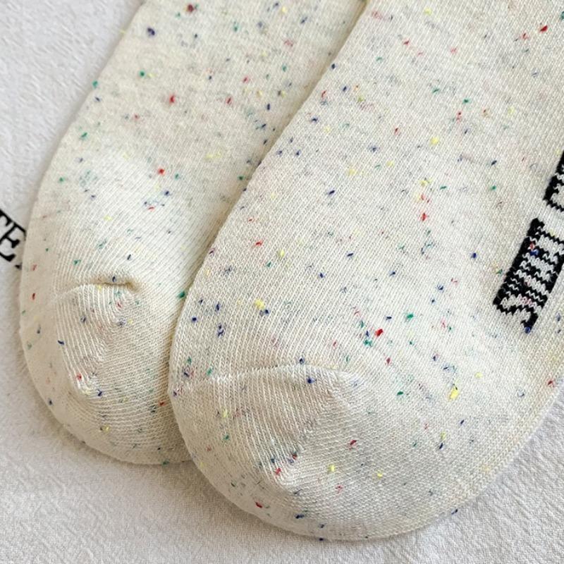 5 Paar Damen Baumwolle Mid-Calf Socken Cartoon Niedlich Preppy Stil Schweißabsorbierend Sommersocken für Damen