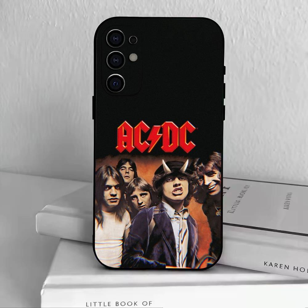 AD AC DC Phone Case Black Silicone Soft For Samsung S25,S24,S21,S22,S23,S30,Ultra,S20,Plus,Fe,Lite
