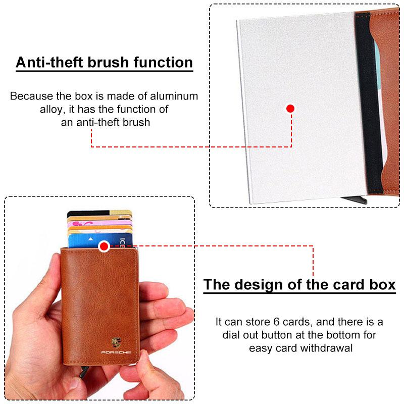 1Pcs Leather Car Driving Document Bag ID Passport Card Wallet Card Pouch For Porsche Cayenne Panamera Macan Boxster 911 Carrera-GT 944 918 917