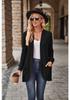 2025 Autumn Solid Color Ribbed Brushed Patchwork Long Sleeve Cardigan Jacket