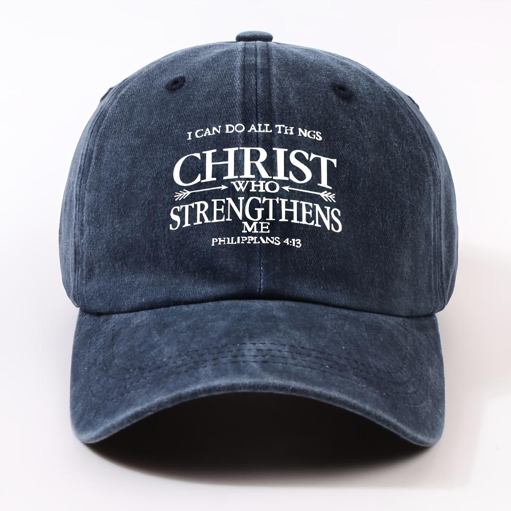 Christ Strengthens Me Philippians 4 13 Christian Baseball Cap Adjustable Casual Sun Protection Unisex Hat