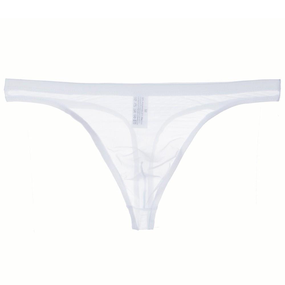 U Convex Men's Thong Intimate Wear Mesh Briefs Fashion Transparent Underpants Male