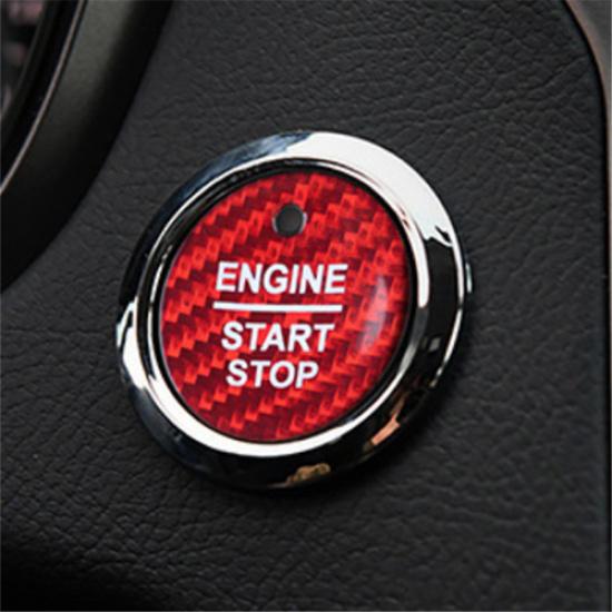 Luxury Carbon Fiber Car Start Button Cover Sticker For Ford F-150 Explorer 16-18