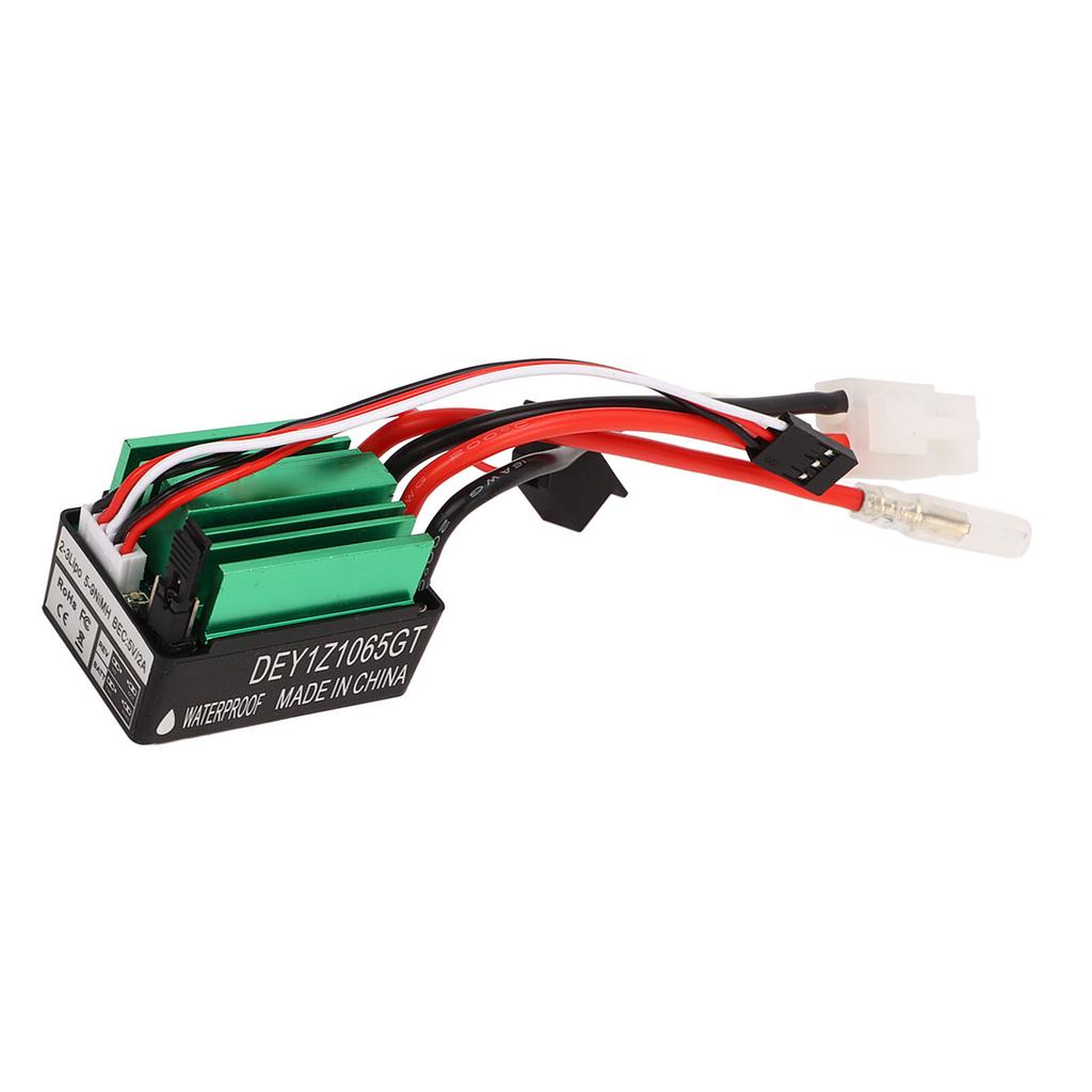 RC Brushed ESC Black Green 65A Waterproof Anti Interference ESC for Remote Control Car Boat
