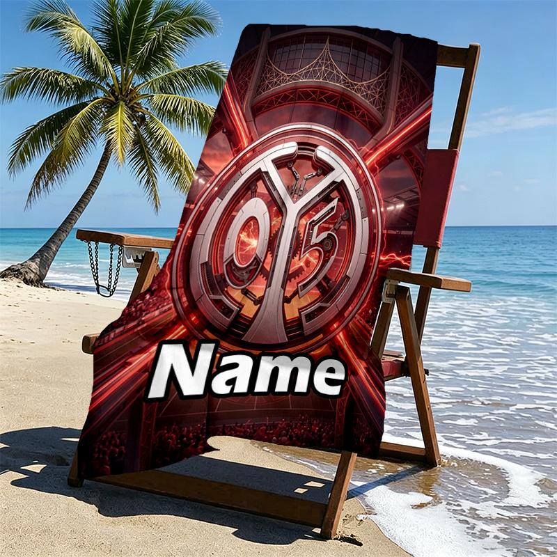 Custom Name Personalized 05 1FSV Mainz 05 Print Beach Towel, for Trip Camping Beach Party Home Decor, Birthday Gift for Family & Friends