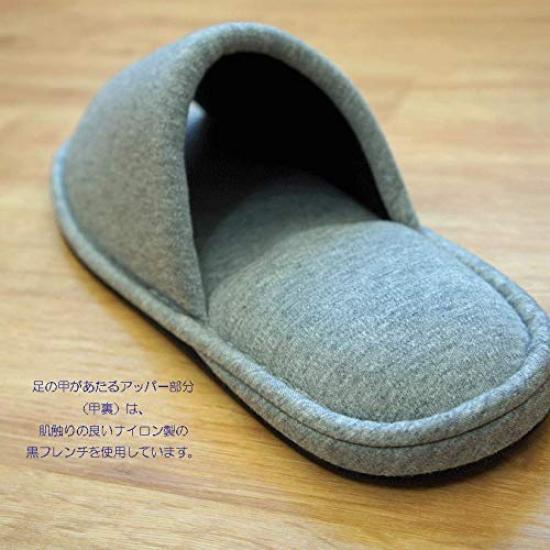 Hakihaki Kobo Slippers by CREO Knit LL Size to Loose Made in Japan - Men's Slippers, (Up 29cm), Jumbo, Washable, Fit, Black,