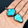 Blue Turquoise Tumble Pendant Handmade Gemstone Jewelry, Copper Electroformed Pendant ,Unique Design Jewelry Pendant