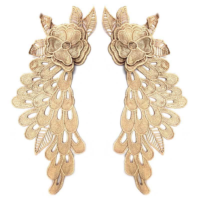 Water-soluble lace collar, polyester silk embroidered corsage, three-dimensional hollow pair, decal, wing DIY accessories