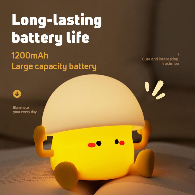 Egg Yolk Silicone Night Light LED Squishy Novelty Egg Lamp 3 Levels of Brightness Lamb for Kids Cute Decoration Fun Cartoon Gift