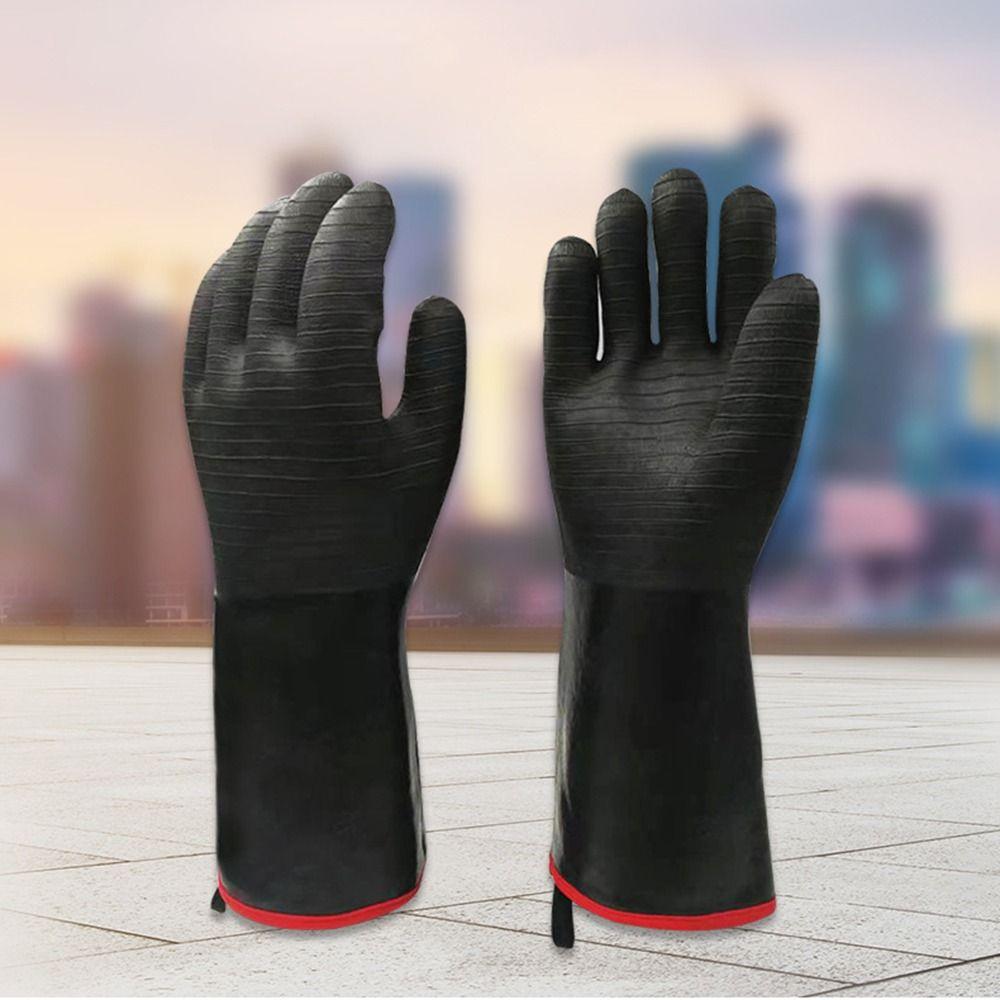 Oil Resistant BBQ Gloves Waterproof Oven Mitts Easy to Clean Heat Resistant Gloves Turkey Fryer