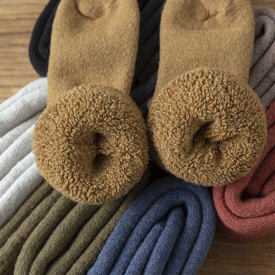 Winter Damen Merinowolle Kniehoch Lange Socken Dick Warm Harajuku Retro Kompression Weiblich Kaschmir Strümpfe