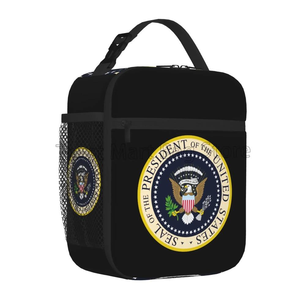 

Печатка Президента Сполучених Штатів Ізольована сумка для ланчу для роботи школи пікніка багаторазова портативна термокулер ланч-бокс 26x21x11CM чистий