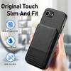 For iPhone 16e Case Cloth Texture Leather+PC+TPU RFID Blocking Phone Cover with Card Holder
