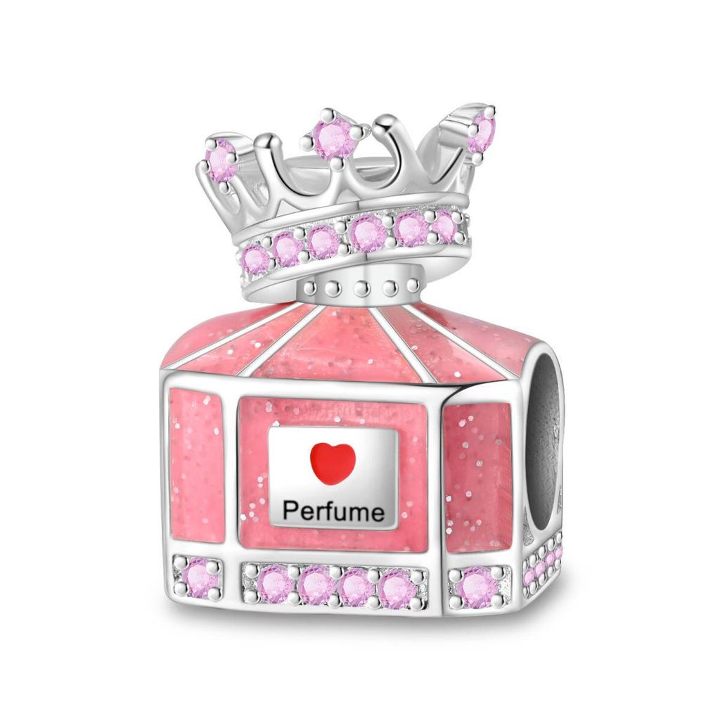 New Copper Romantic Pink Series Perfume Ice Cream Charm Bead Fit Bracelet Necklace Jewelry For Women