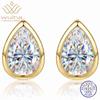 WUIHA Vintage 925 Sterling Silver 5 * 8 MM Pear Cut D Color Real GRA Moissanite Diamonds Studs Earrings Fine Jewelry Pass Test