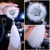 Car Pendant Fox Fur Crystal Set with Diamonds High End Ladies Interior Mirror Pendant Car Decor Accessories Interior Ornaments