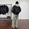 Unisex Reversible Camo Puffer Jacket Winter Warm Hoodless Oversized Cotton Coat Men Women Streetwear